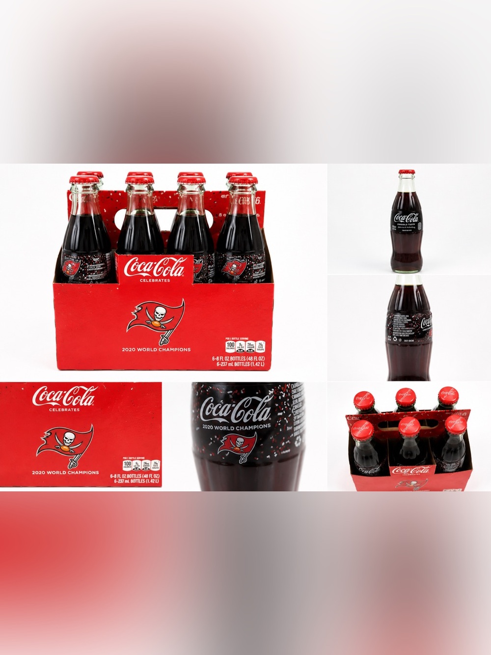 Coca-Cola Red 6-Pack Glass Bottle Carrier‎ with Team Logo - Picture 3 of 11